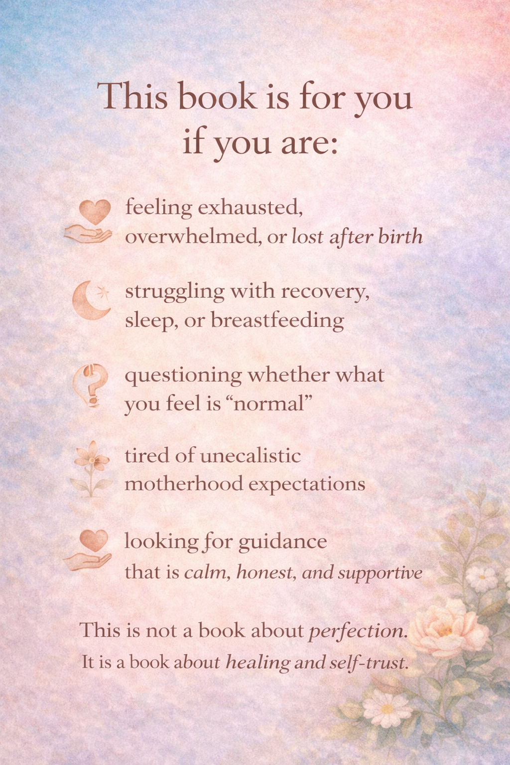 A recovery plan for new mothers